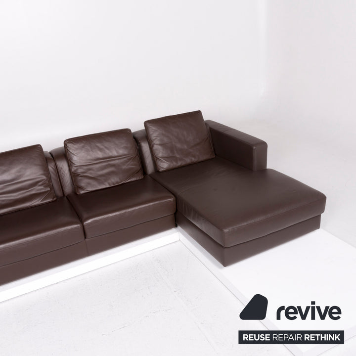 WK Wohnen leather corner sofa brown dark brown sofa couch #11420