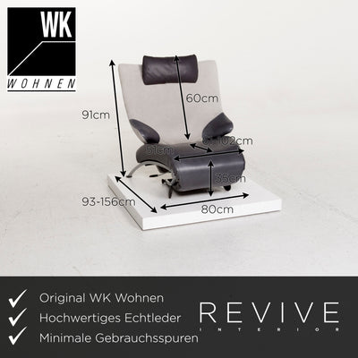 WK Wohnen Leder Sessel Anthrazit inkl. Liegefunktion #13090