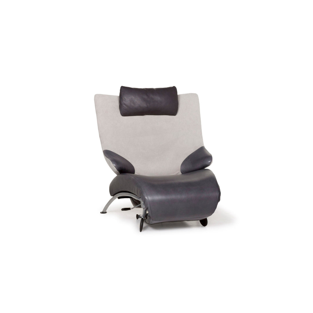 WK Wohnen leather armchair anthracite incl. reclining function #13090