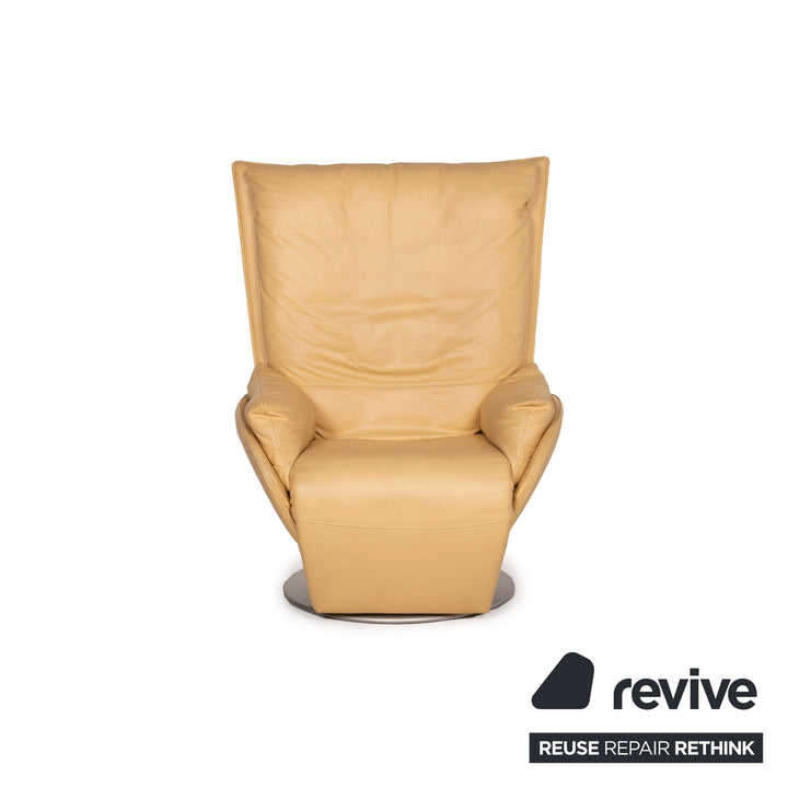 WK Wohnen leather armchair yellow relaxation function