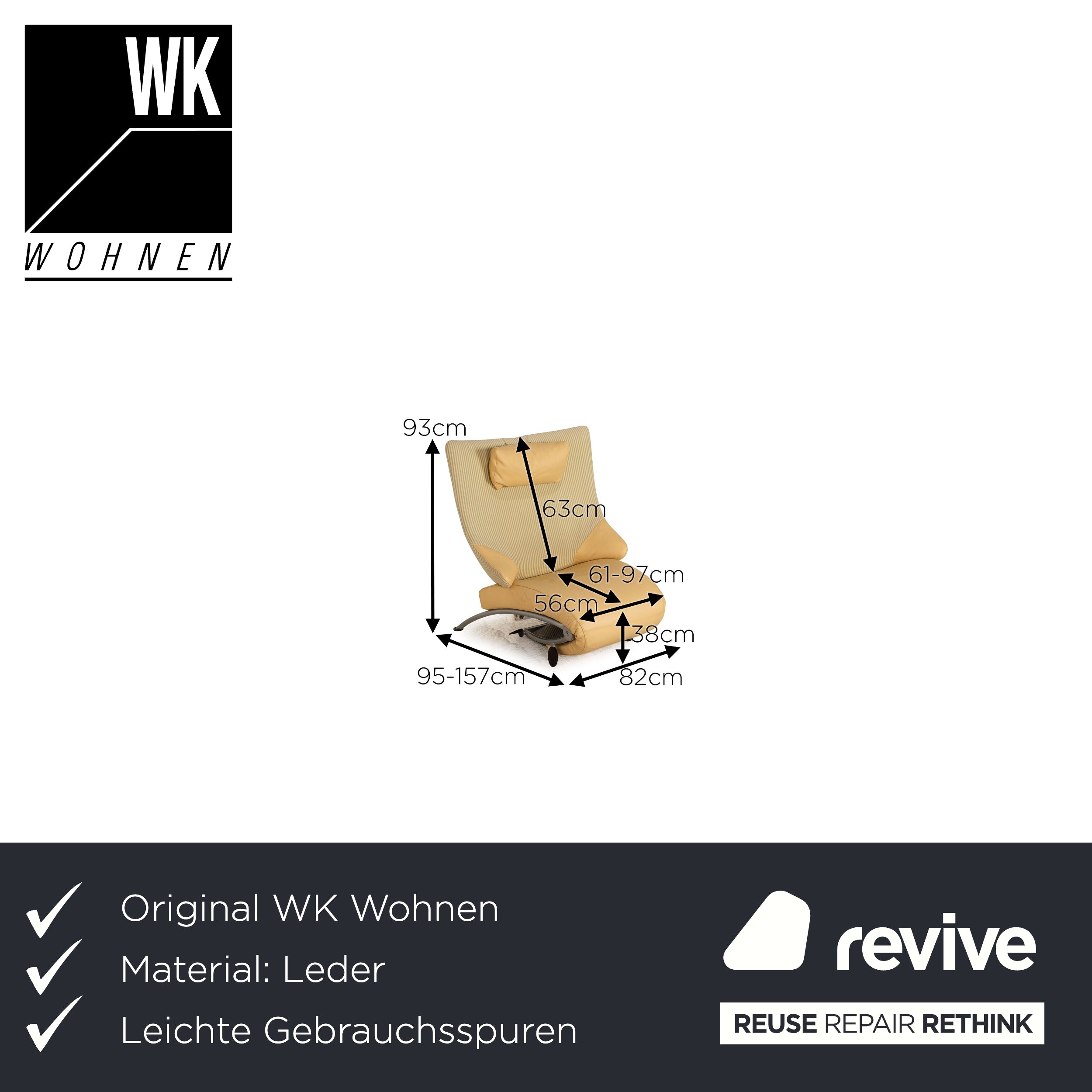 WK Wohnen Solo 699 Leder Sessel Creme Funktion