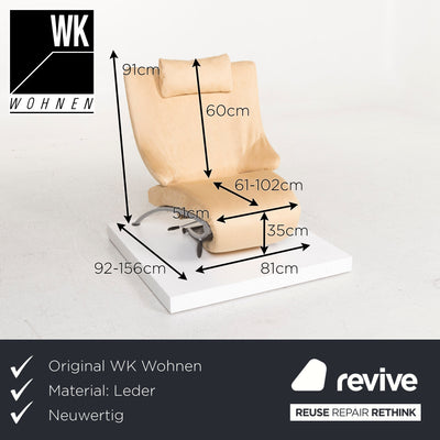 WK Wohnen Solo 699 Leder Sessel Creme inkl. Liegefunktion #12333
