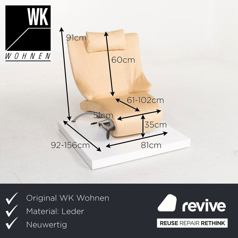 WK Wohnen Solo 699 Leder Sessel Creme inkl. Liegefunktion 
