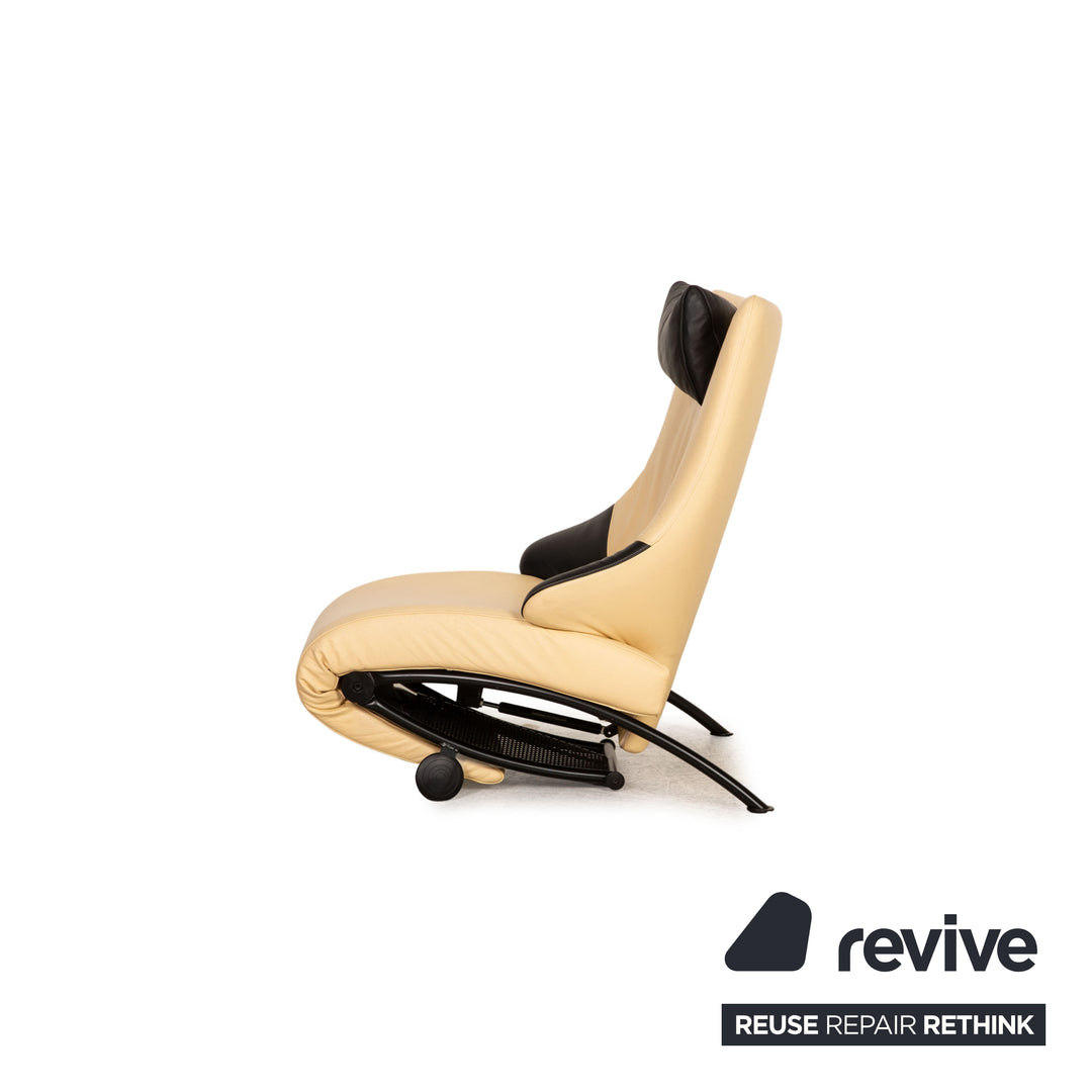WK Wohnen Solo 699 Leder Sessel Creme Liege Funktion Relaxfunktion