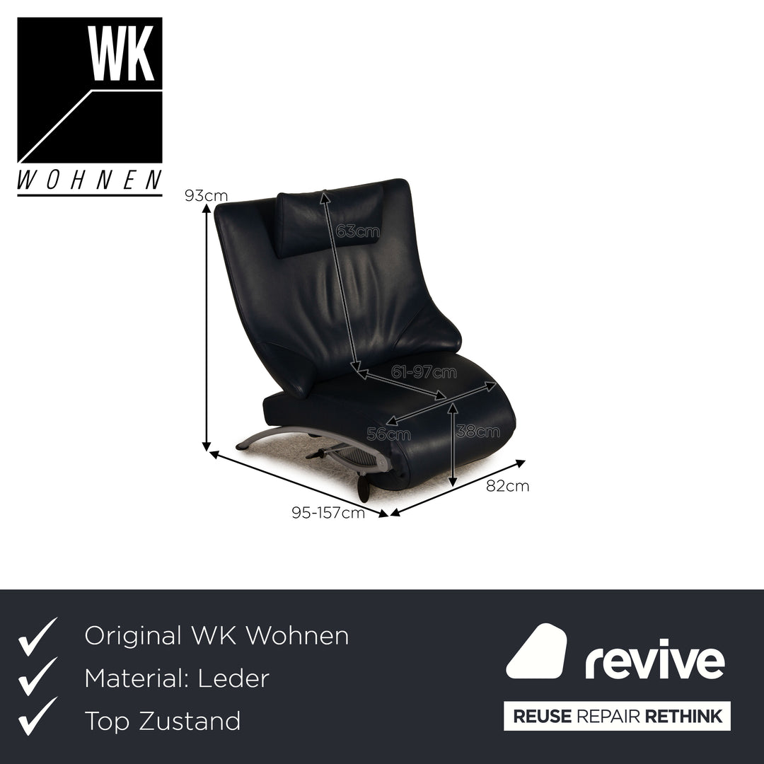 WK Wohnen Solo 699 Leather Armchair Blue Dark Blue Function