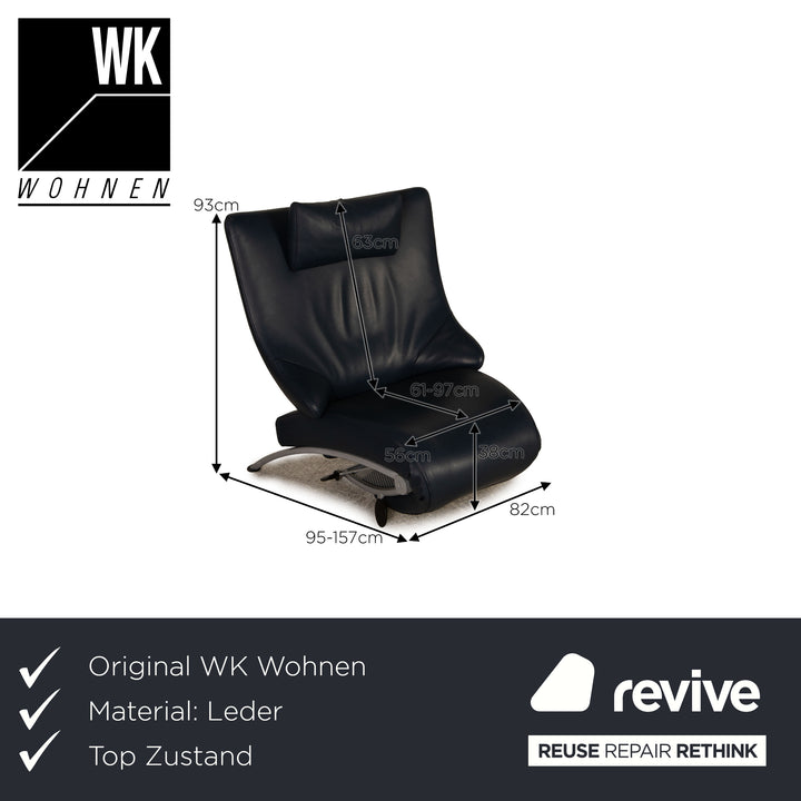 WK Wohnen Solo 699 Leather Armchair Blue Dark Blue Function