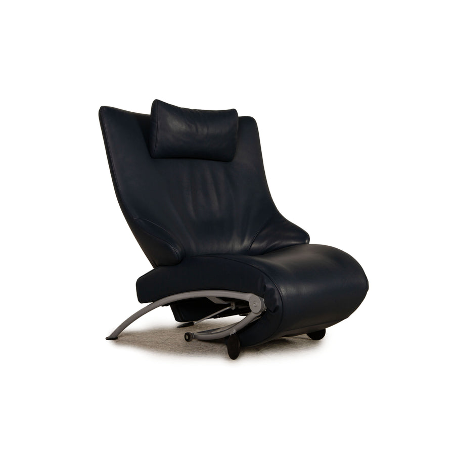 WK Wohnen Solo 699 Leather Armchair Blue Dark Blue Function