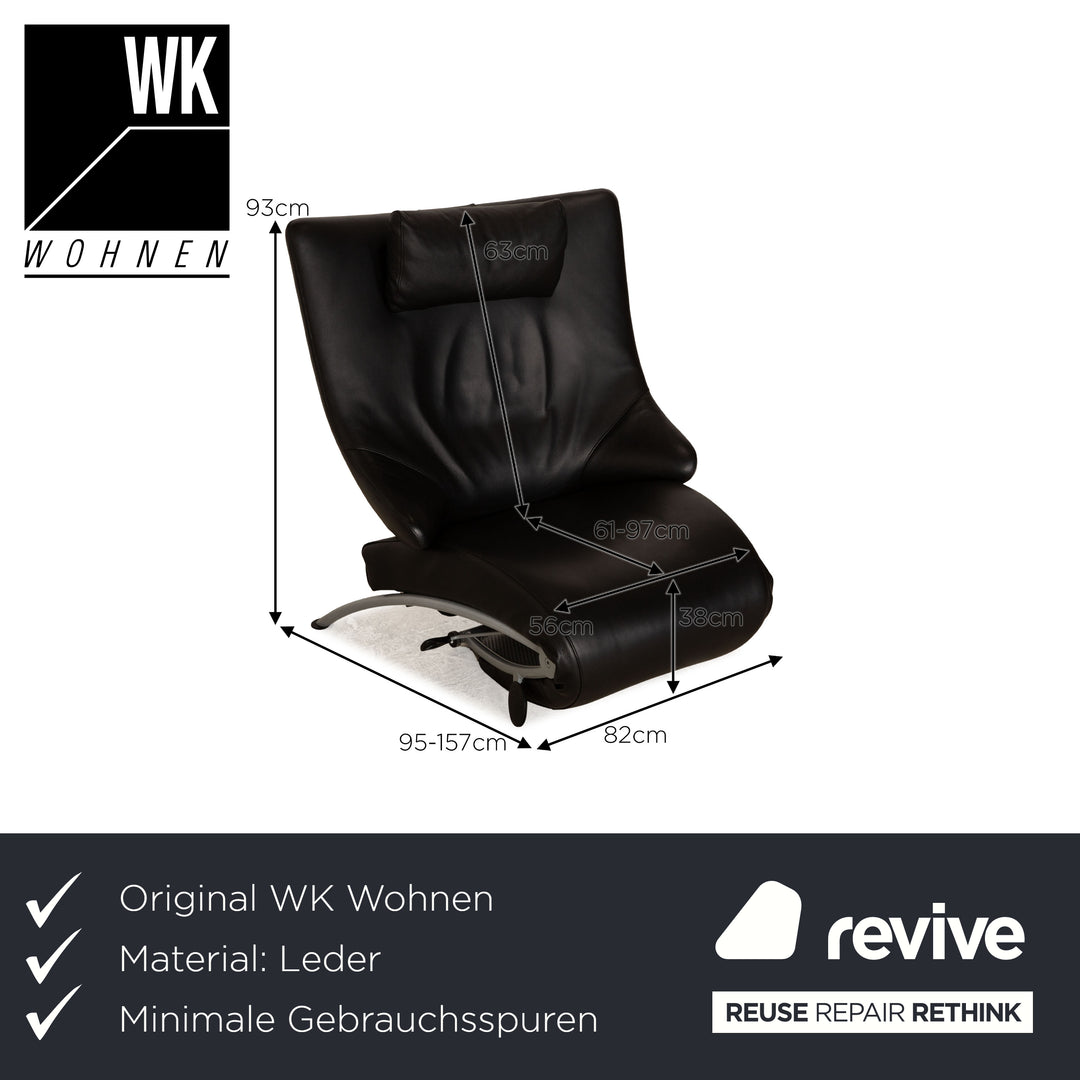WK Wohnen Solo 699 Leather Armchair Black Function