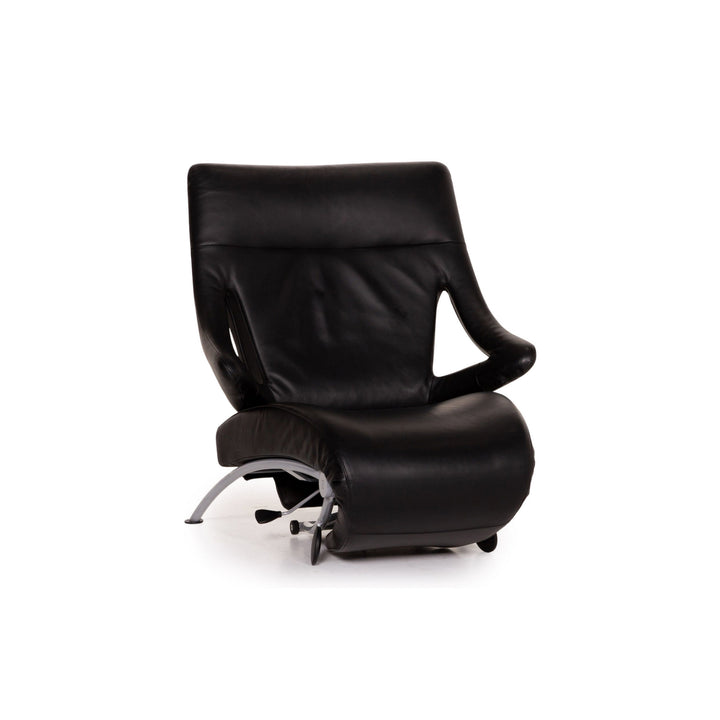 WK Wohnen Solo 699 Leather Armchair Black Function Recliner Relaxation function