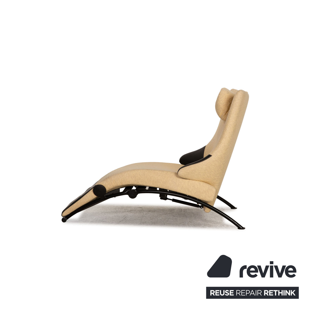 WK Wohnen Solo 699 fabric armchair beige leather black function