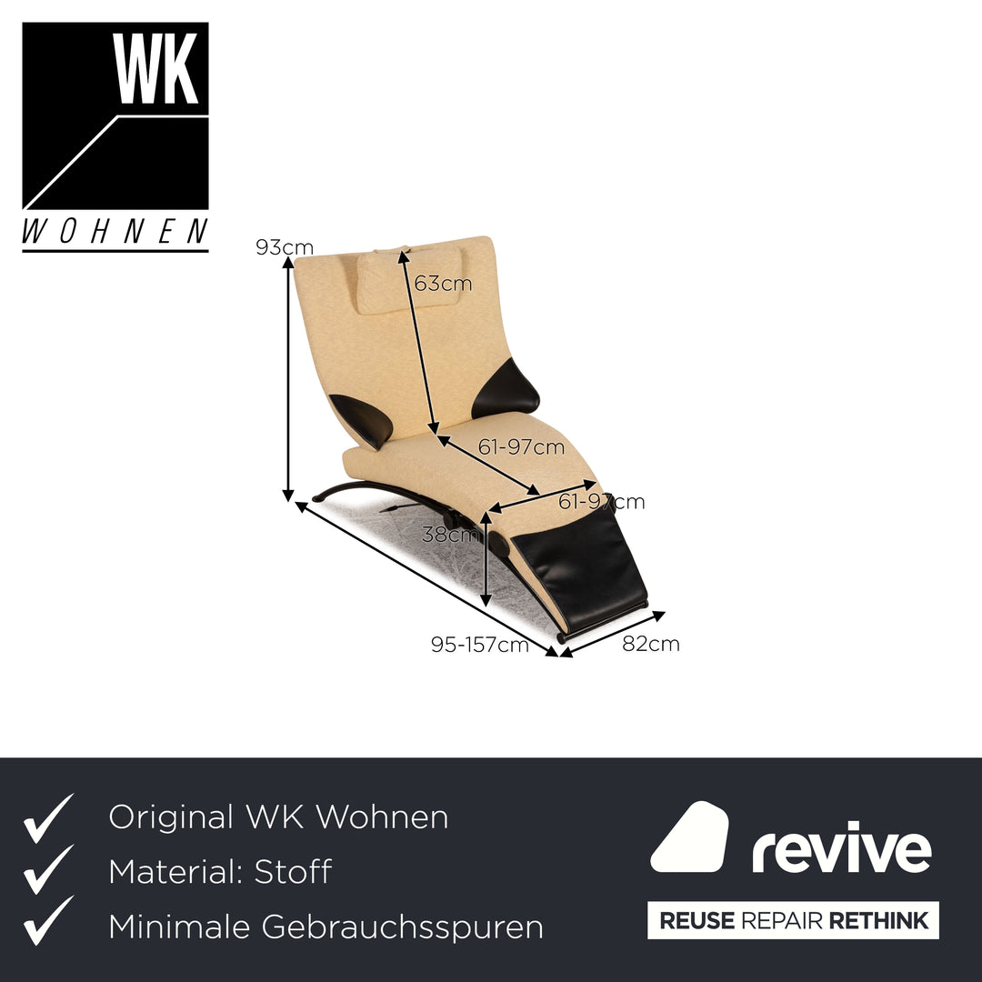 WK Wohnen Solo 699 fabric armchair beige leather black function