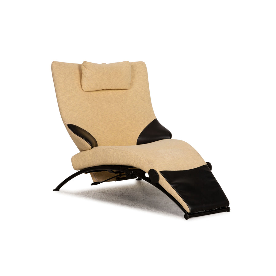 WK Wohnen Solo 699 fabric armchair beige leather black function