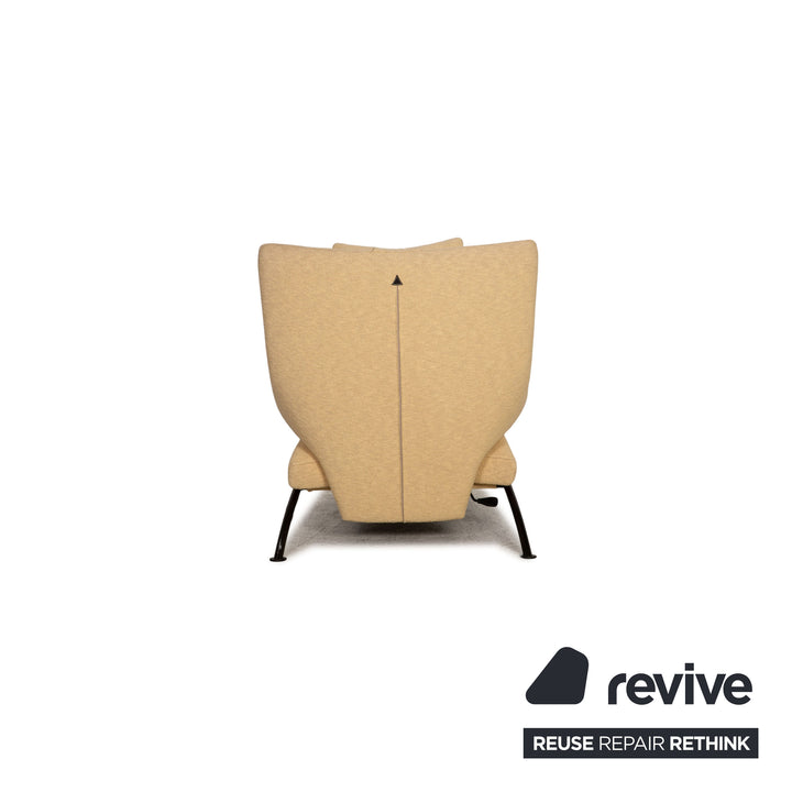 WK Wohnen Solo 699 fabric armchair beige leather black function
