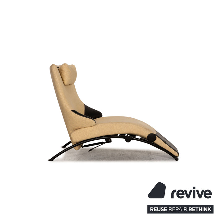WK Wohnen Solo 699 fabric armchair beige leather black function