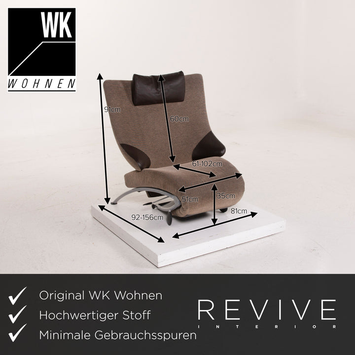 WK Wohnen Solo 699 fabric armchair brown lounger relaxation function #14886
