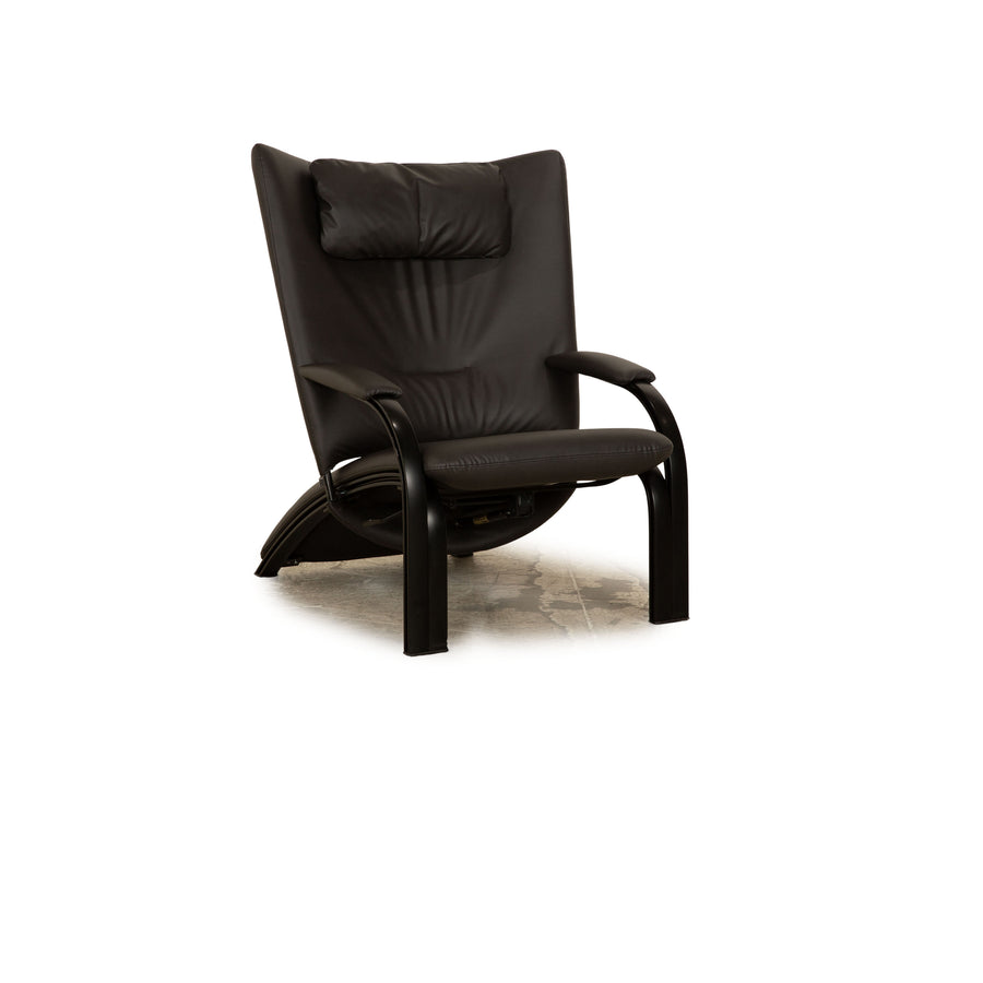 WK Wohnen Spot 689 fabric armchair black manual function new cover