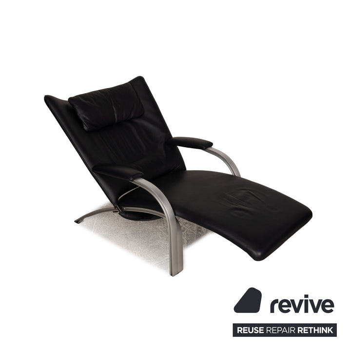 WK Wohnen Spot 698 Leather Armchair Blue Dark Blue