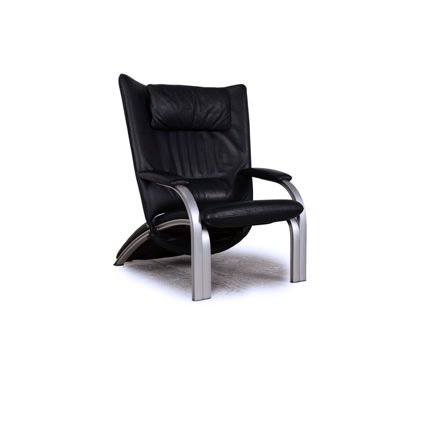 WK Wohnen Spot 698 Leather Armchair Blue Dark Blue