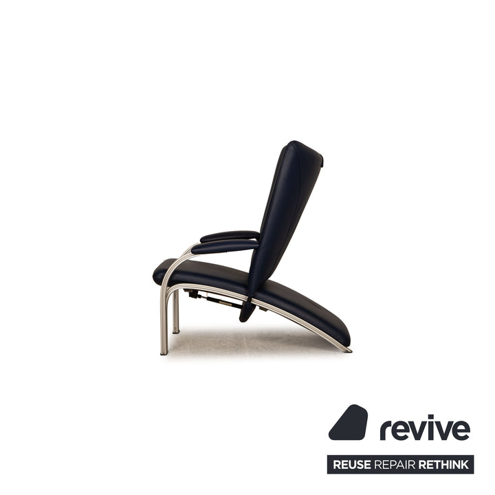 WK Wohnen Spot 698 Fauteuil en cuir bleu bleu foncé Fonction fonction détente