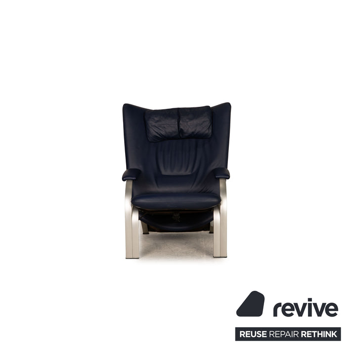 WK Wohnen Spot 698 Fauteuil en cuir bleu bleu foncé Fonction fonction détente