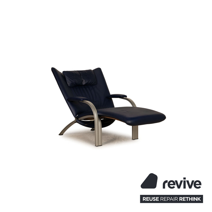 WK Wohnen Spot 698 Fauteuil en cuir bleu bleu foncé Fonction fonction détente