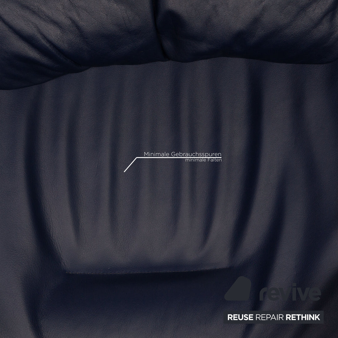 WK Wohnen Spot 698 Fauteuil en cuir bleu bleu foncé Fonction fonction détente