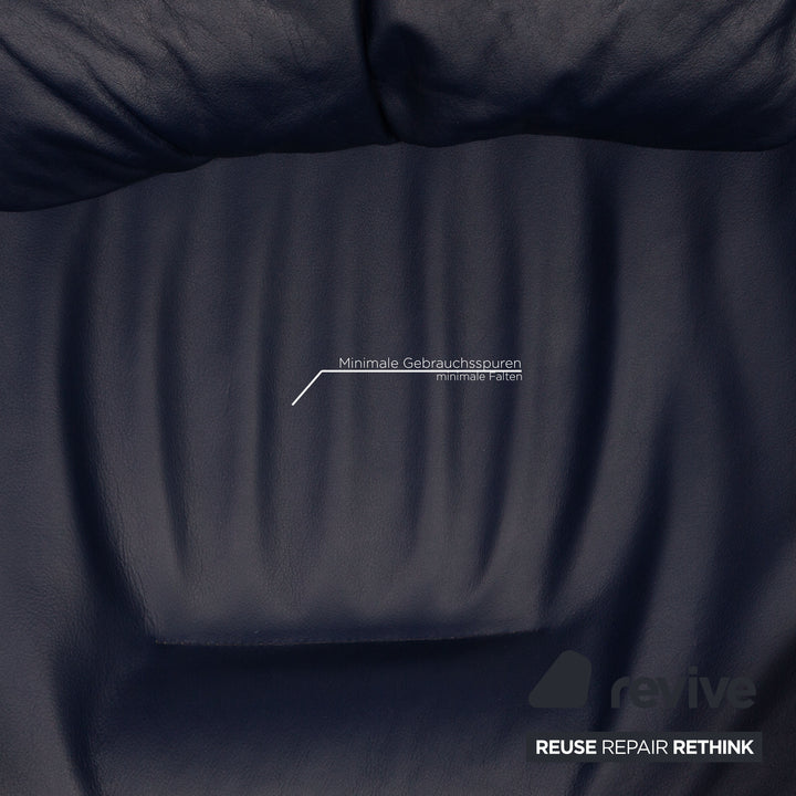 WK Wohnen Spot 698 Fauteuil en cuir bleu bleu foncé Fonction fonction détente