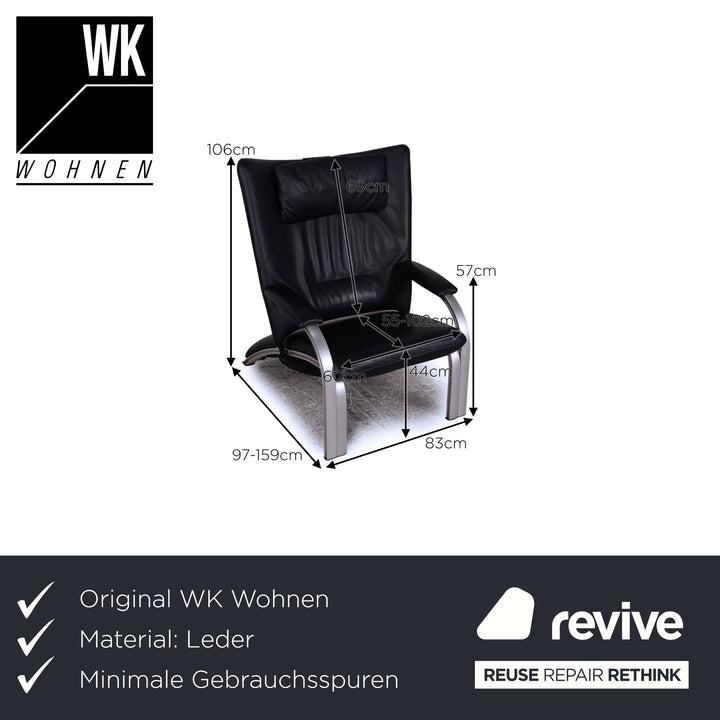 WK Wohnen Spot 698 Leather Armchair Blue Dark Blue