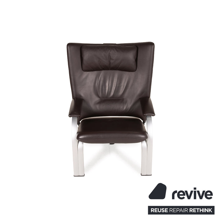 WK Wohnen Spot 698 leather armchair dark brown relax armchair relax function brown