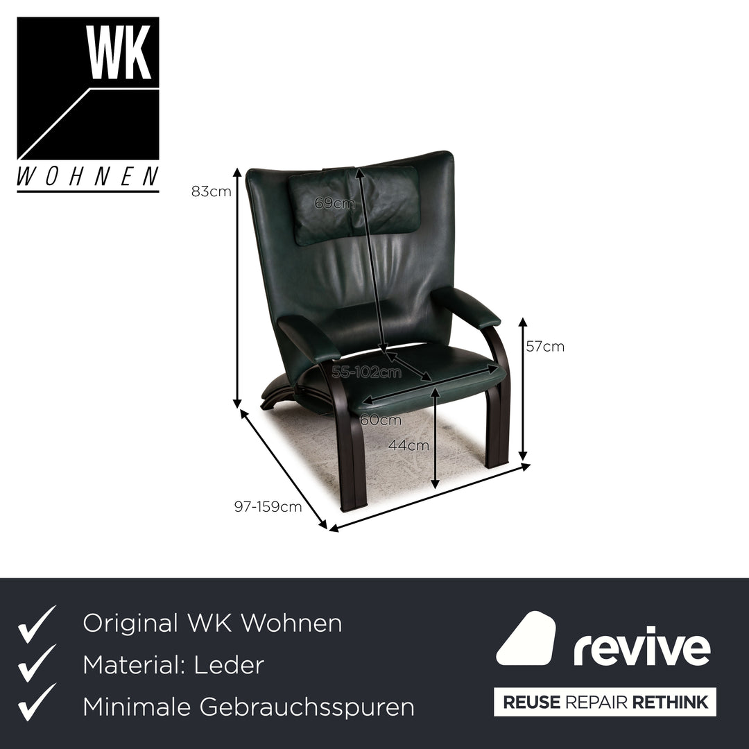 WK Wohnen Spot 698 Leder Sessel Dunkelgrün Funktion Relaxfunktion