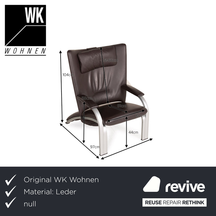 WK Wohnen Spot 698 Leder Sessel Garnitur Dunkelbraun Relaxsessel Relaxfunktion Braun 2x