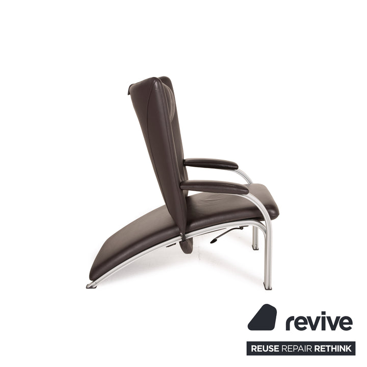 WK Wohnen Spot 698 Leder Sessel Garnitur Dunkelbraun Relaxsessel Relaxfunktion Braun 2x