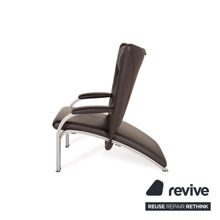 WK Wohnen Spot 698 Leder Sessel Garnitur Dunkelbraun Relaxsessel Relaxfunktion Braun 2x