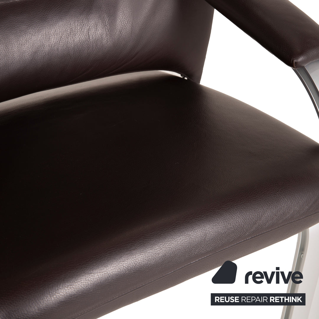 WK Wohnen Spot 698 Leder Sessel Garnitur Dunkelbraun Relaxsessel Relaxfunktion Braun 2x