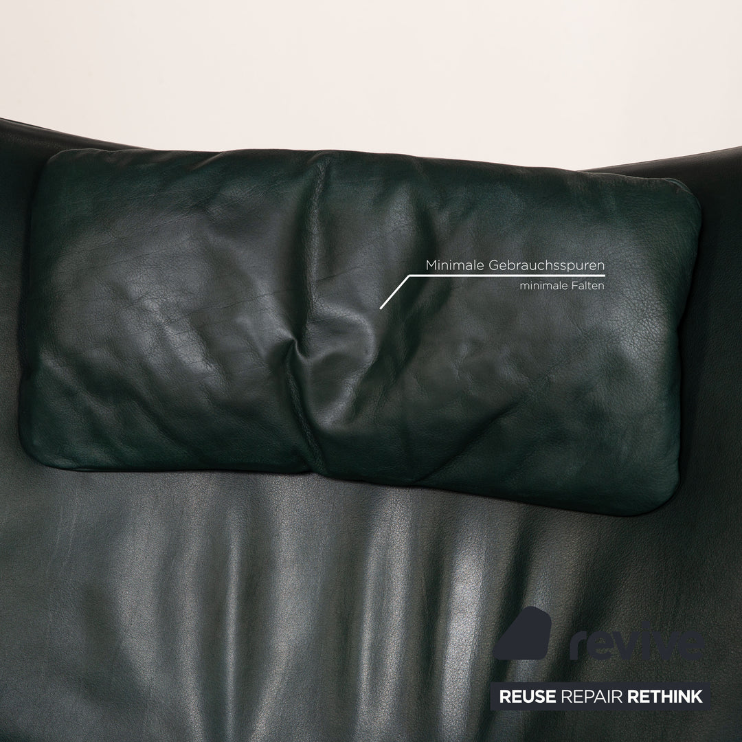 WK Wohnen Spot 698 leather armchair set dark green function relax function