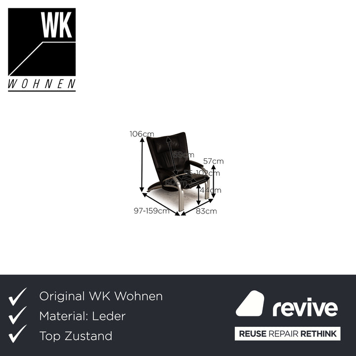 WK Wohnen Spot 698 Leder Sessel Schwarz Funktion