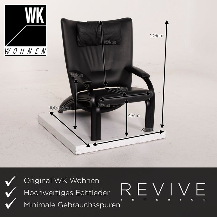 WK Wohnen Spot 698 leather armchair black function relaxation function #15295