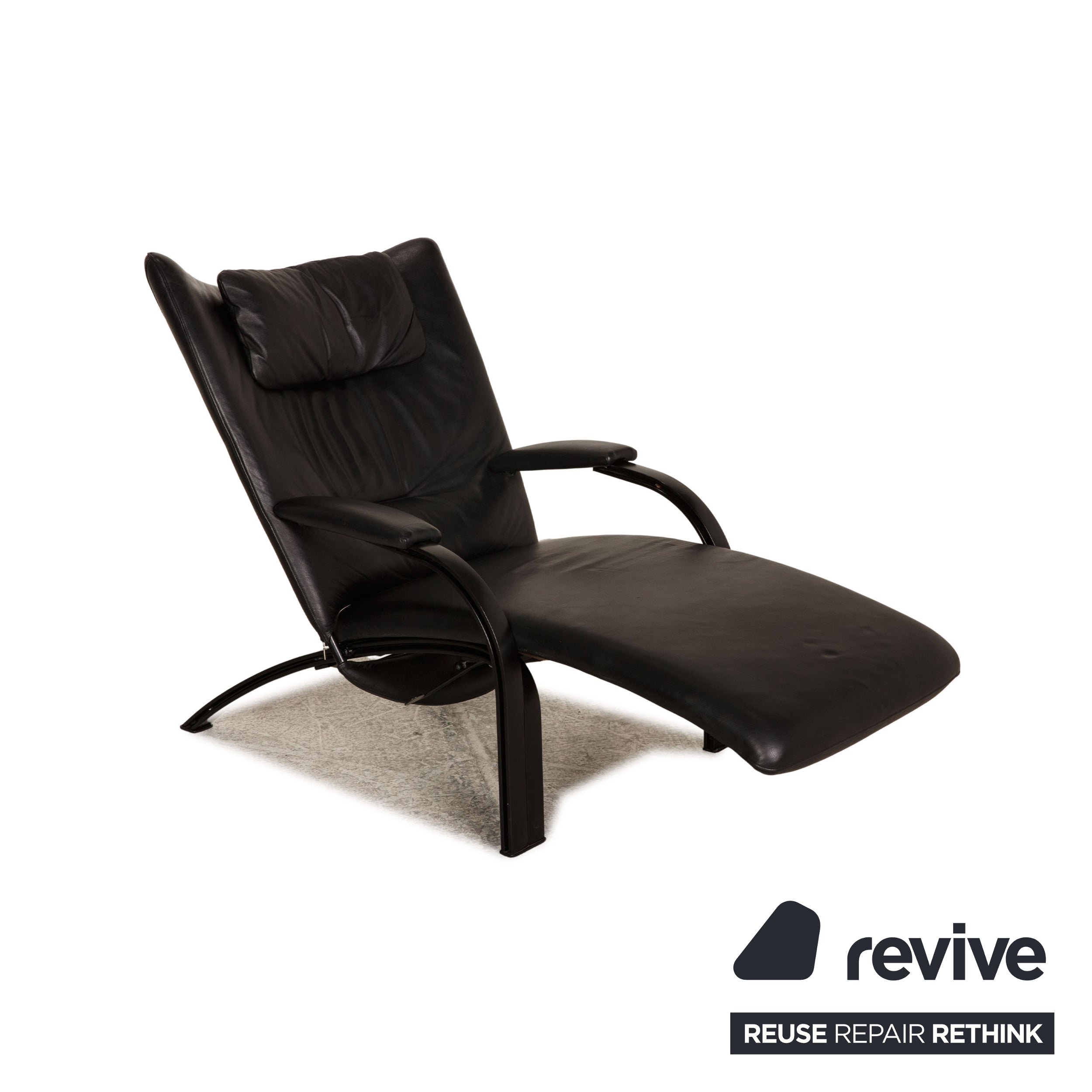 WK Wohnen Spot 698 Leather Armchair Black Function relax function