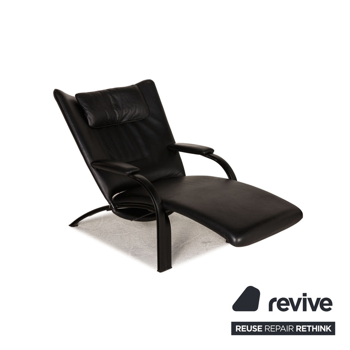 WK Wohnen Spot 698 Leather Armchair Black Function relax function