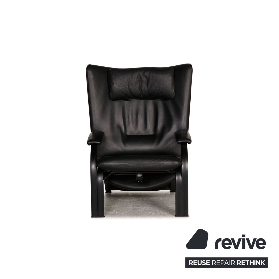 WK Wohnen Spot 698 Leather Armchair Black Function relax function