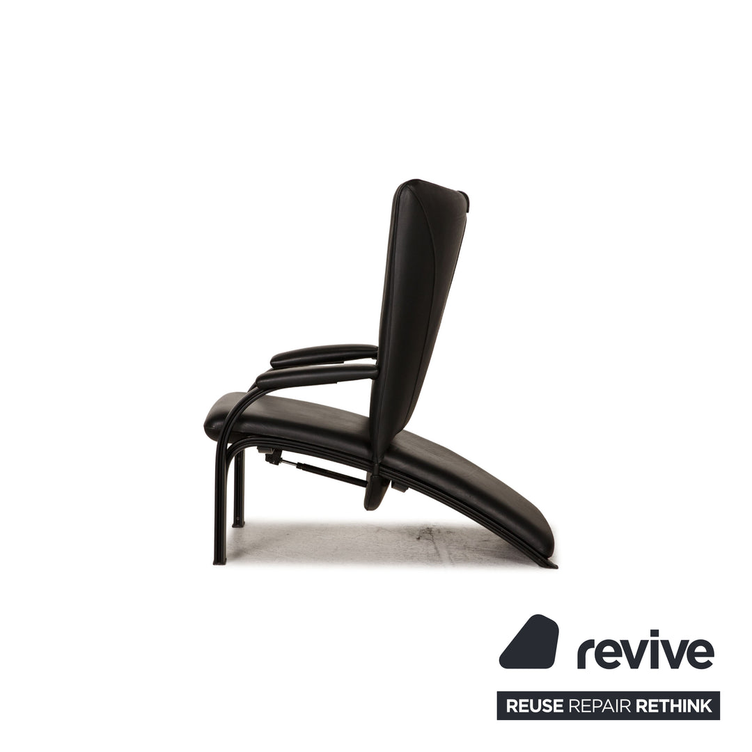WK Wohnen Spot 698 Leather Armchair Black Function relax function