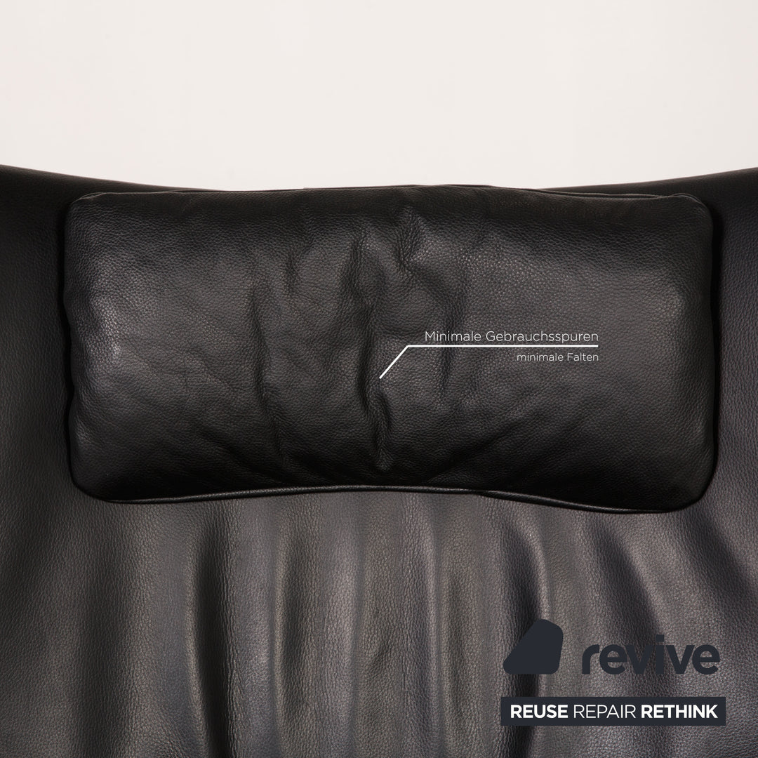 WK Wohnen Spot 698 Leather Armchair Black Function relax function