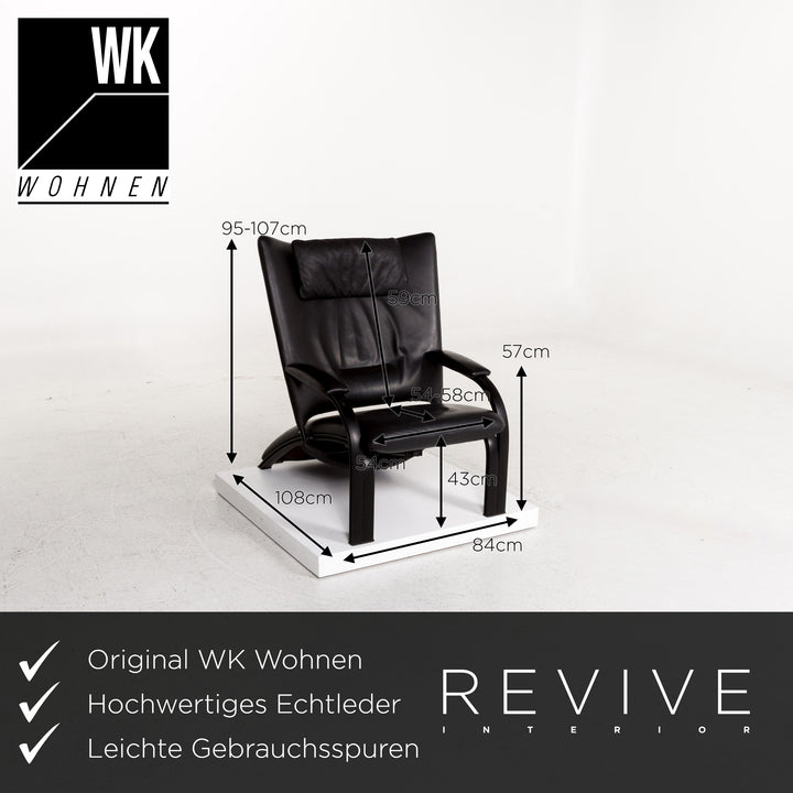 WK Wohnen Spot 698 leather armchair black function relax function relax armchair #13268