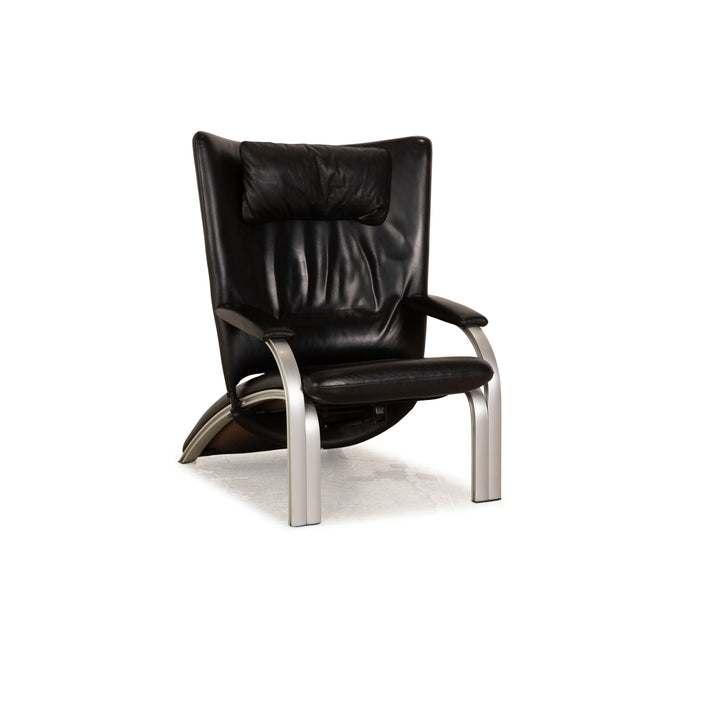 WK Wohnen Spot 698 Leather Armchair Black manual function