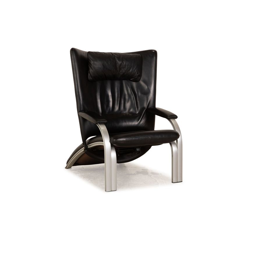 WK Wohnen Spot 698 Leather Armchair Black manual function