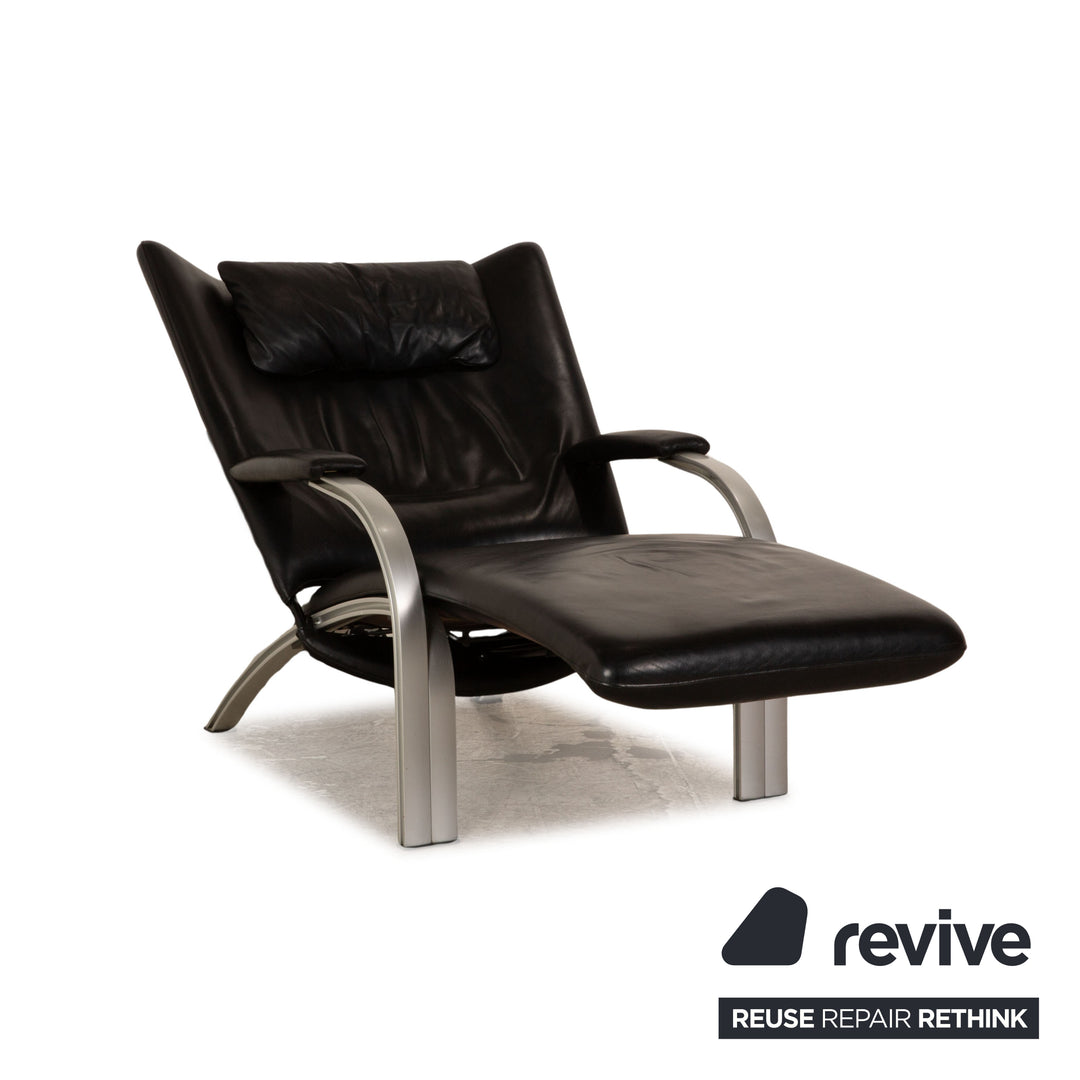 WK Wohnen Spot 698 Leather Armchair Black manual function