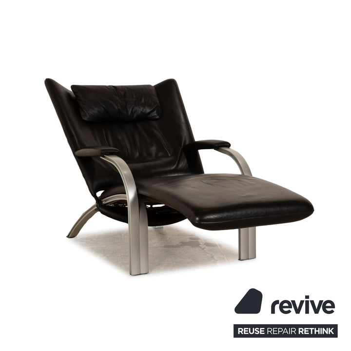 WK Wohnen Spot 698 Leather Armchair Black manual function