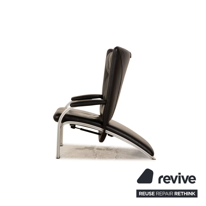 WK Wohnen Spot 698 Leather Armchair Black manual function