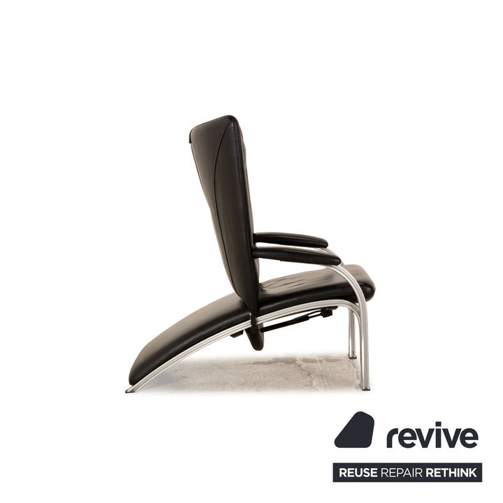 WK Wohnen Spot 698 Leather Armchair Black manual function