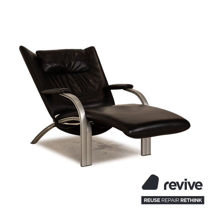 WK Wohnen Spot 698 leather armchair black manual function relaxation function